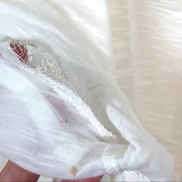 Line & Dot Top Oversized Romantic White Lace Back Short Sleeve Size Medium New - Picture 4 of 14